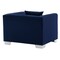 Armen Living Cambridge Contemporary Chair in Brushed Stainless Steel and Blue Velvet LCCM1BLUE - alternate 2